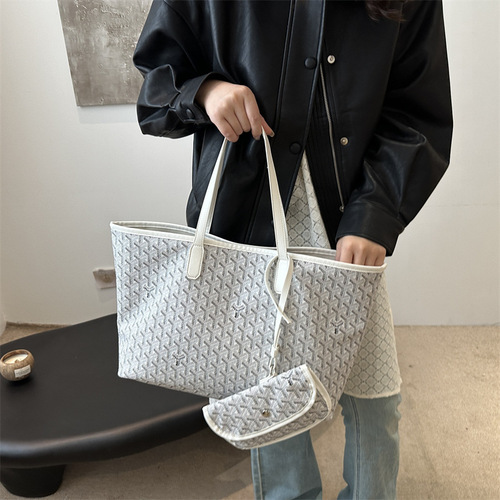 Tote bag dog tooth tote bag large capacity women's versatile shoulder baby and mother bag single shoulder shopping bag classic women's bag