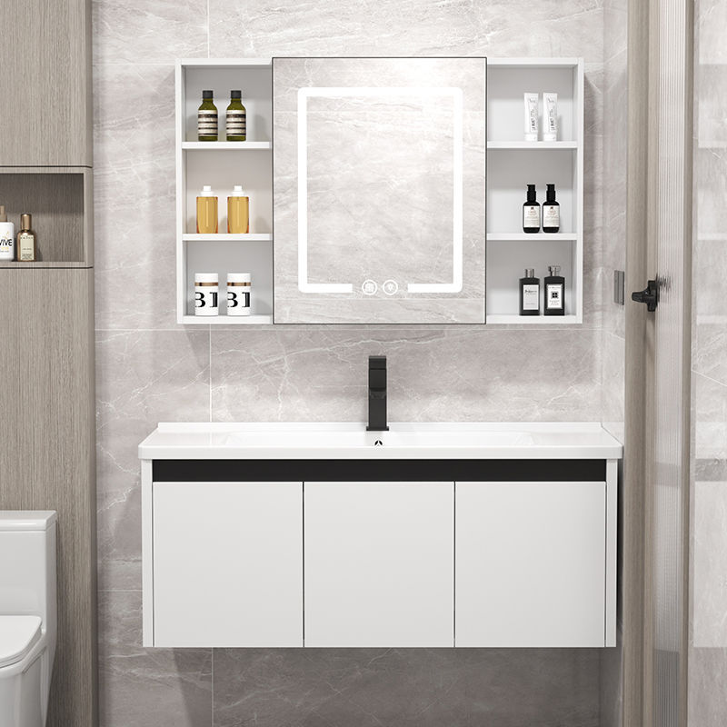 Engrosado simple lavabo gabinete de baño combinación espacio de baño lavabo integrado cerámica