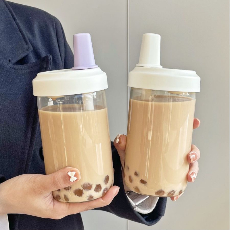 珍珠奶茶塑料杯高颜值大容量耐高温果茶水杯简约学生儿童吸管水杯|undefined