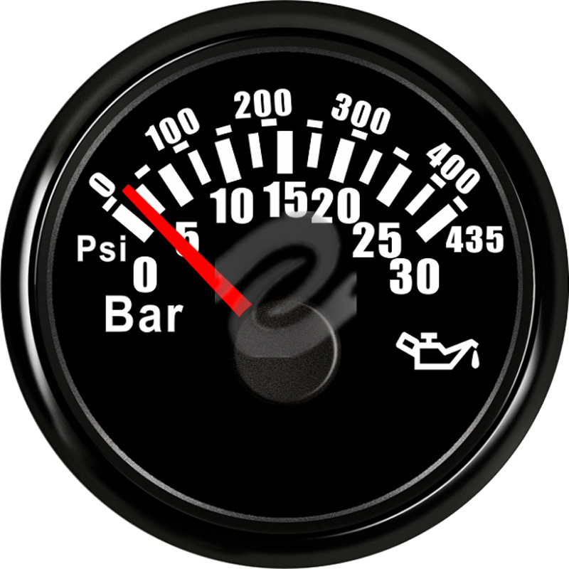 步进电机指针式油压表0-30bar52mm双刻度船用工程车游艇仪表