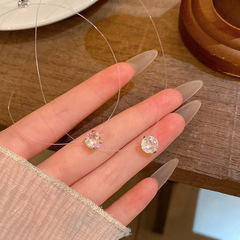 人鱼之泪锆石吊坠项链女时尚百搭气质隐形鱼线锁骨链网红同款颈链
