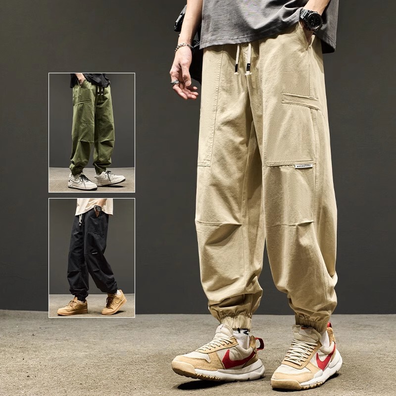 Men's Summer New Trendy Brand Ins Loose Sports Casual Pants American-Style Paratrooper Handsome Lumberjack Cargo Pants