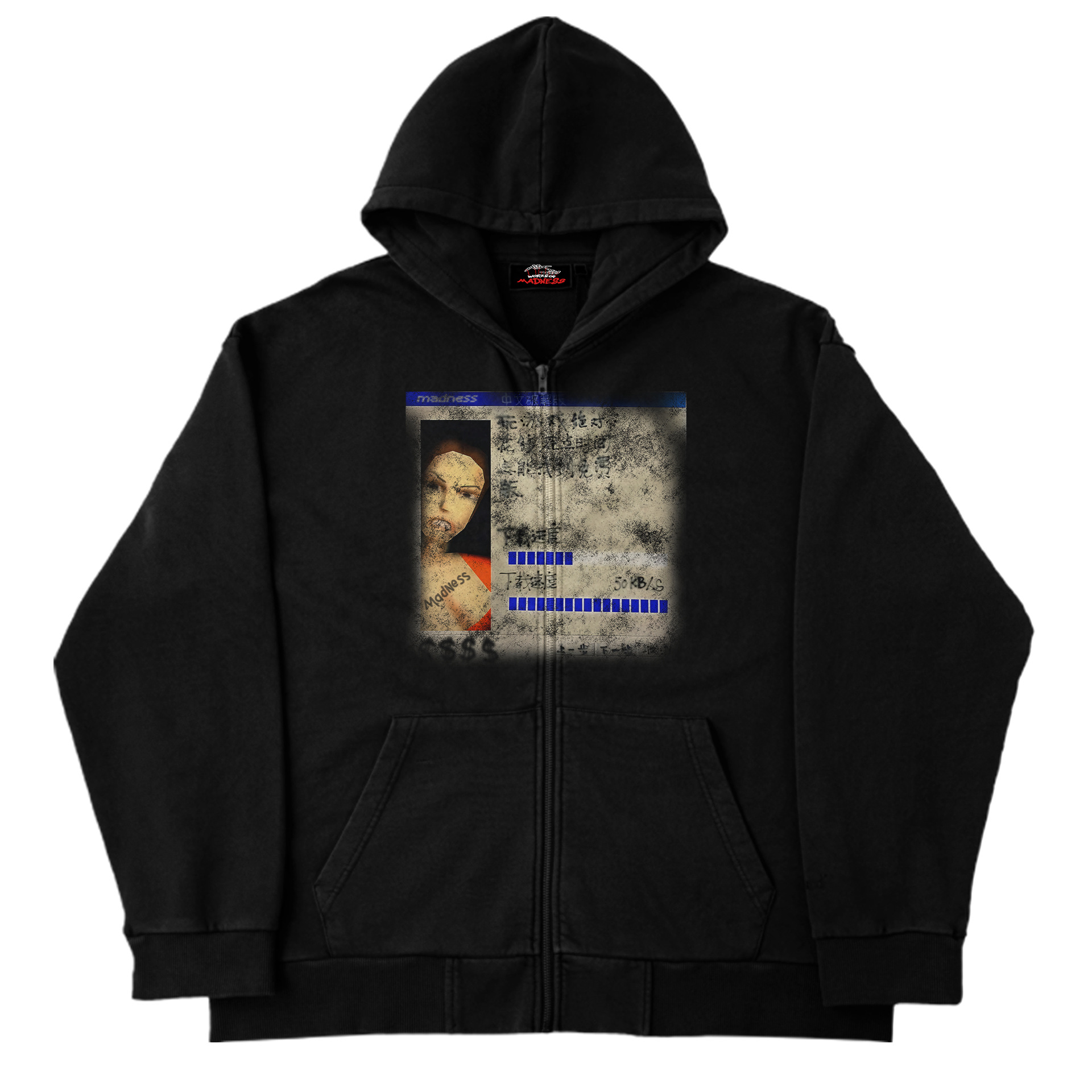 Y2K Zip-Up Hoodie – Oversized Streetwear Jacket With Pockets (S-3XL, Lightweight Polyester, Unisex Urban Style)_viptrois.com