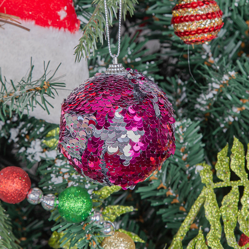 8CM Navidad de color esquinilla escala de pescado ventanas de bolas de Navidad adornos de árbol de Navidad colgantes en stock fábrica al por mayor