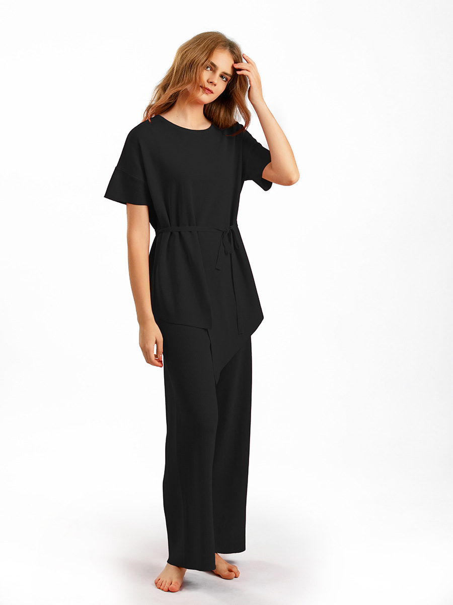 486g Weight Half Sleeve Sleeve Length Viscose fiber Fabric Type Pant Co-ord Set Sets Type 2 Pieces Set Quantity Holiday, Daily Occasion Round Neck Neckline Slim Fit Type Solid Color Pattern Summer, Spring Season Women's Gender Elegant, Streetwear Style Holiday Daily Women's Elegant Streetwear Solid Color Viscose Fiber Pant Co-ord Set Pants Sets 3