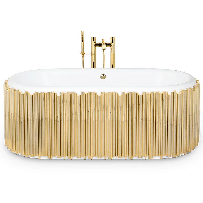 bocadolobo Villa Large Apartment Bathroom High-class Bathtub Light Luxury High-end Hotel Metal Freestanding Bathtub