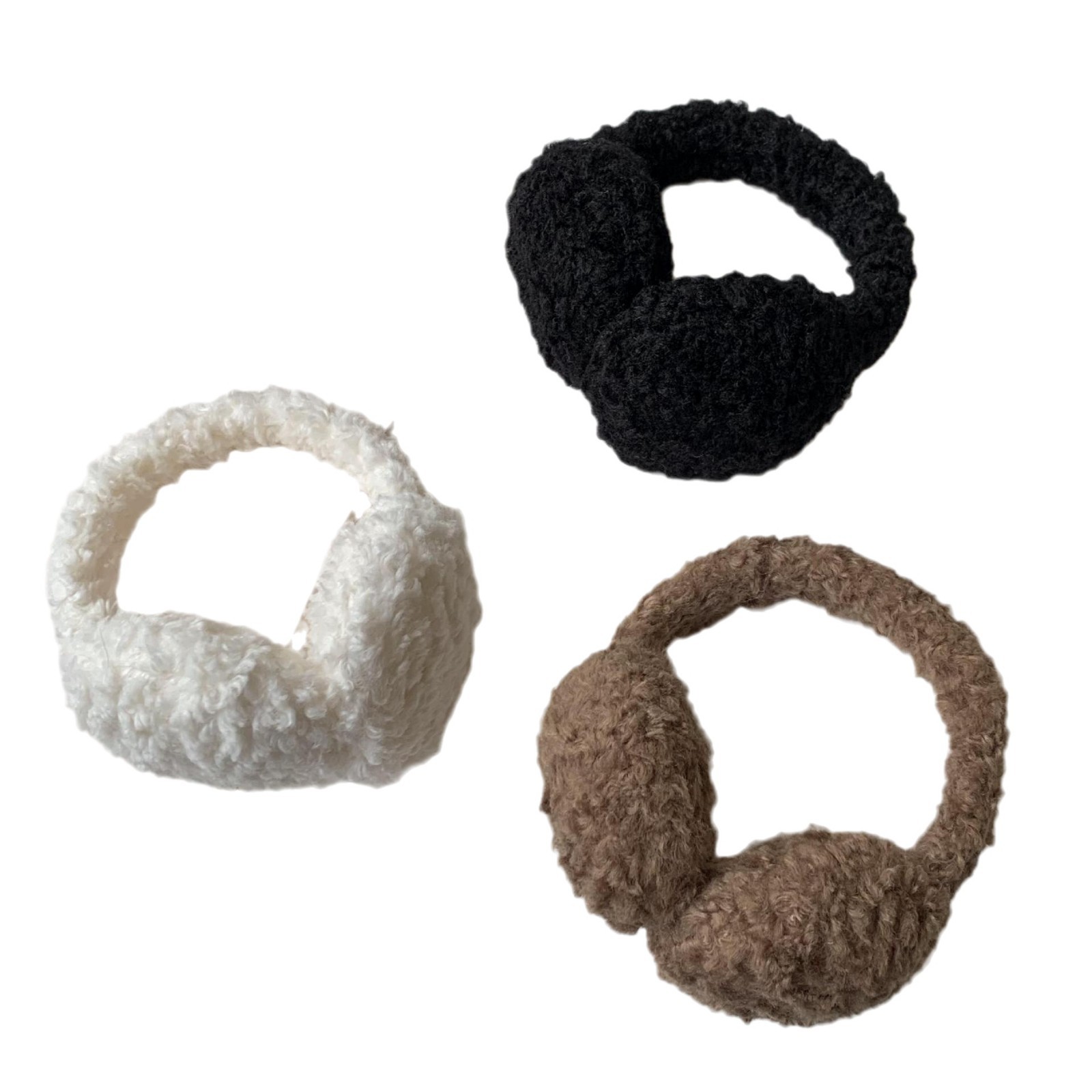 auriculares de invierno para mujeres auriculares cálidas 2025 otoño y invierno nuevo auriculares de color sólido anti ruido para dormir auriculares de vello de bicicleta al por mayor