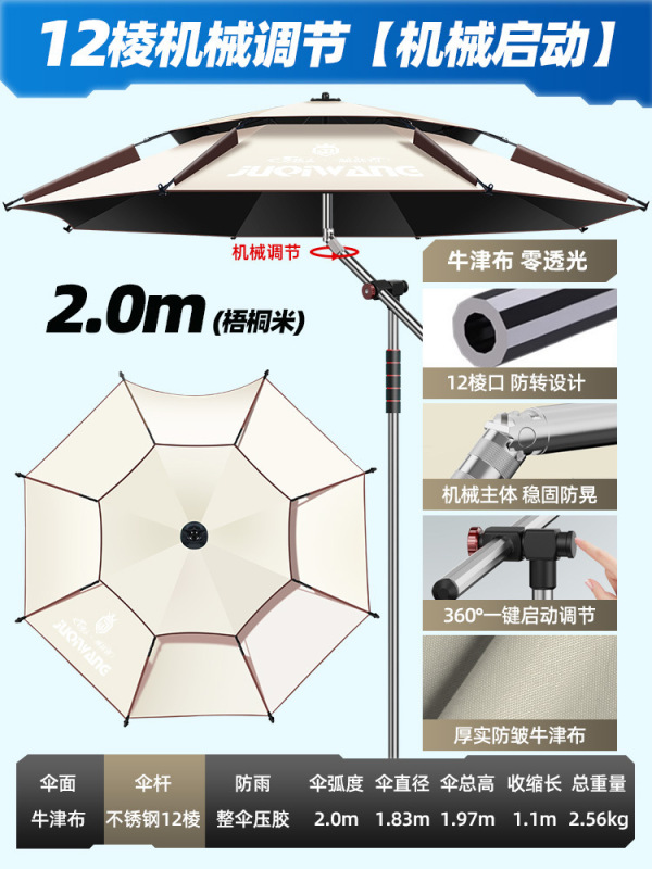 2025新款钓鱼伞户外专用拐杖大钓伞防暴雨加厚防晒防雨垂钓遮阳伞|undefined