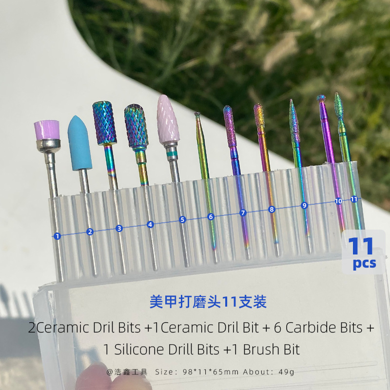 acero tungsteno uñas pulizando cabeza caja cerámica pulizante de piel muerta pretratamiento de eliminación de uñas pulizante herramienta de uñas