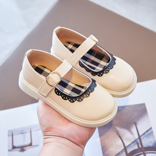 Baby girl princess shoes, fashionable children's shoes,  spring new style Mary Jane flat leather shoes, girls' single shoes