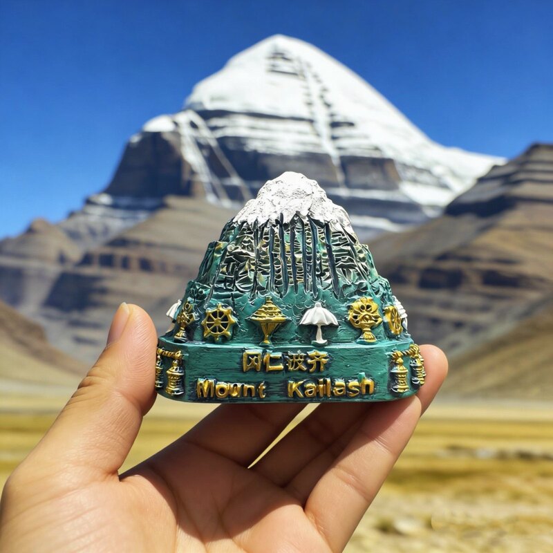 Resin Xizang Special Tourist Souvenir Featuring the Kailash Mountain and Mount Everest Cultural and Creative Gift Fridge Magnet Resin Xizang Special Tourist Souvenir Featuring the Kailash Mountain and Mount Everest Cultural and Creative Gift Fridge Magnet
