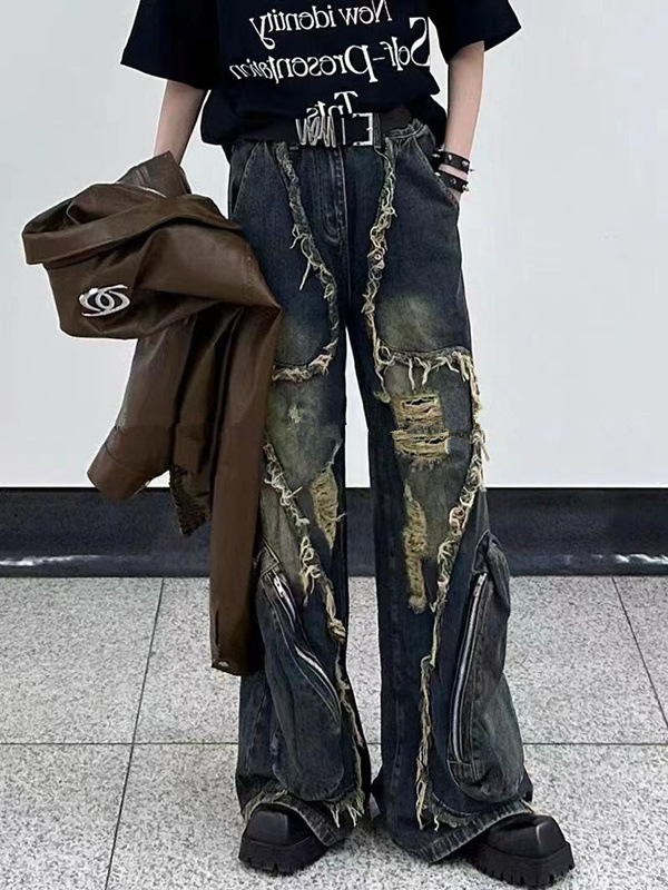 Distressed-Details auf Jeans