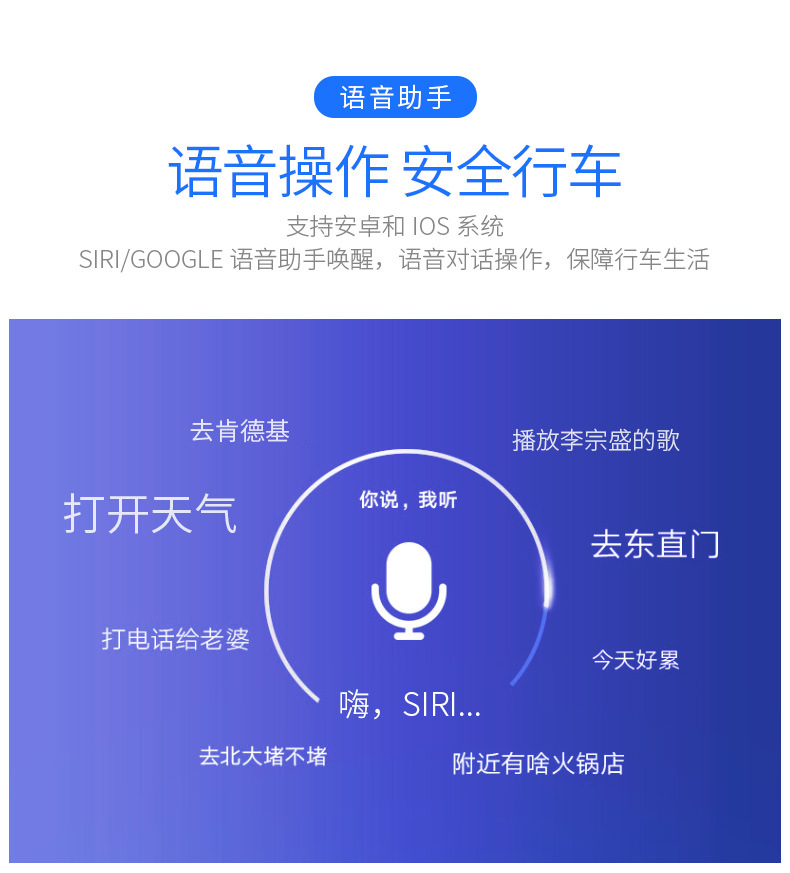 New car-mounted Bluetooth MP3 FM transmitter with QC3.0, colorful ambient lighting, and voice assistant