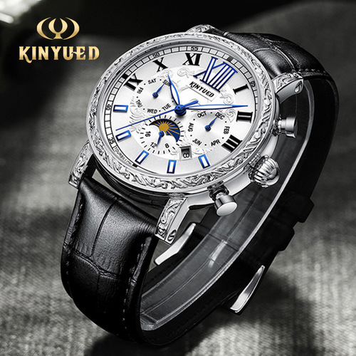 KINYUED hollow tourbillon fully automatic mechanical watch big-name style men's watch live mechanical watch for men