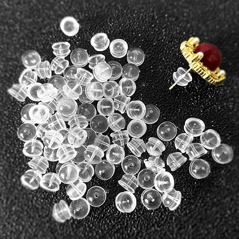 Transparent Plastic Burger Ear Plugs to Prevent Earrings from Falling Off, Ear Caps, Eco-Friendly Ear Plugs, DIY Earring Accessories