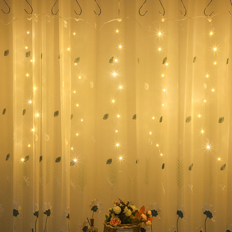 Led String Lights with Copper Wire, Curtain Lights, Remote Control, Eight Functions, 3*3 Bedroom Ambiance Lights, Starry Sky Holiday Decoration String Lights Led String Lights with Copper Wire, Curtain Lights, Remote Control, Eight Functions, 3*3 Bedroom Ambiance Lights, Starry Sky Holiday Decoration String Lights