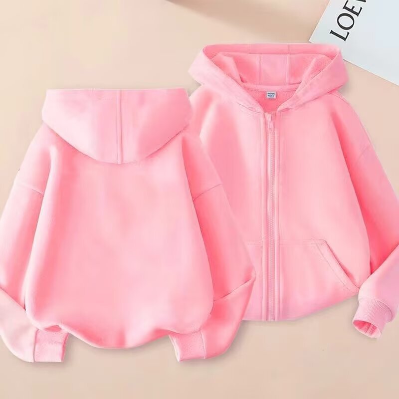 Boys and Girls Spring and Autumn Thin Cardigan Fashion Hooded Sweater Middle and Big Children Solid Color Casual Coat Zipper Sweater Trendy Boys and Girls Spring and Autumn Thin Cardigan Fashion Hooded Sweater Middle and Big Children Solid Color Casual Coat Zipper Sweater Trendy