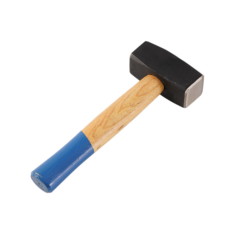 厂家直销 木柄石工锤 锻打方锤 工地用铁榔头 外贸热销切石石锤
