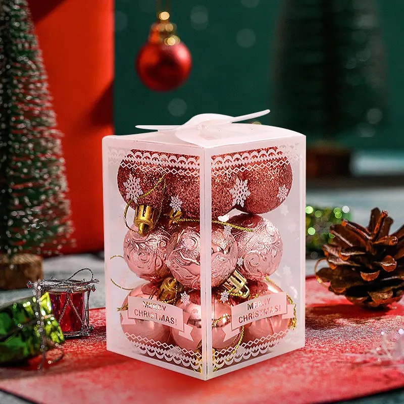 4cm BOLA DE Navidad irrompible brillante árbol de Navidad bola decoración color puro viento para la decoración del banquete de boda de vacaciones