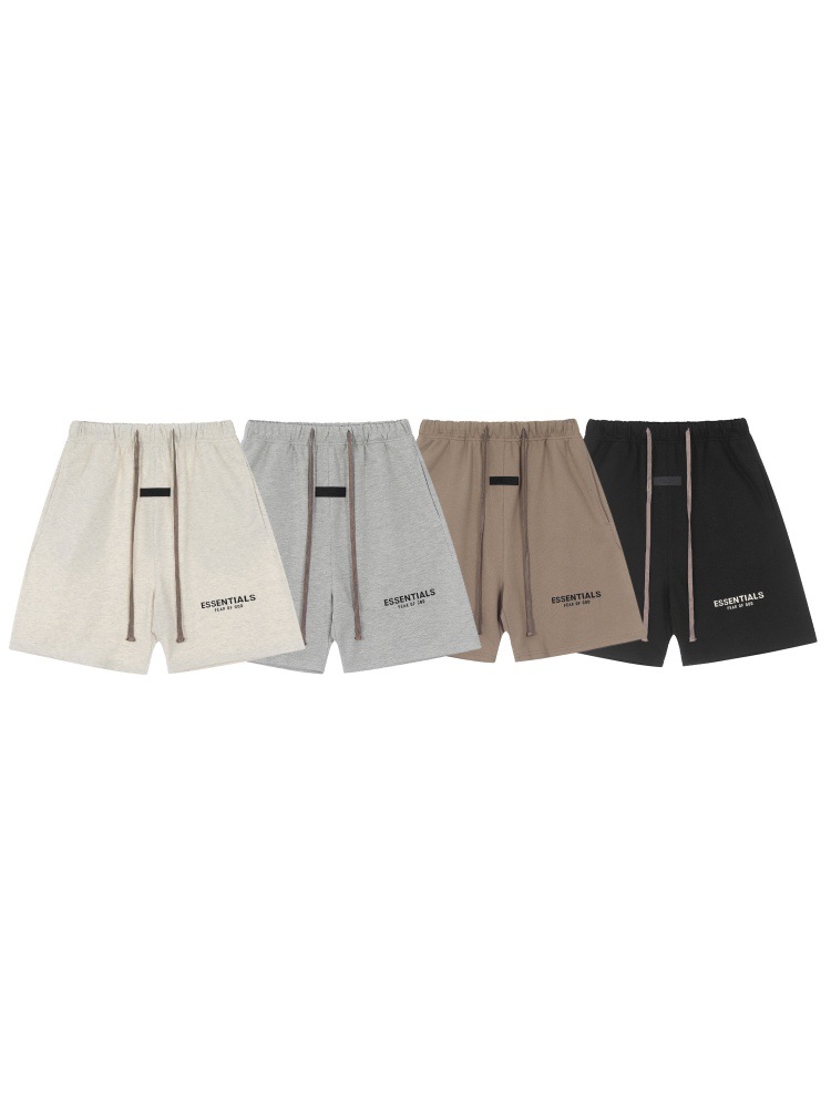 FOG ESSENTIALS multilíneas estereoscópicas letras de silicona camiseta de manga corta callejera casual pantalones cortos deportivos