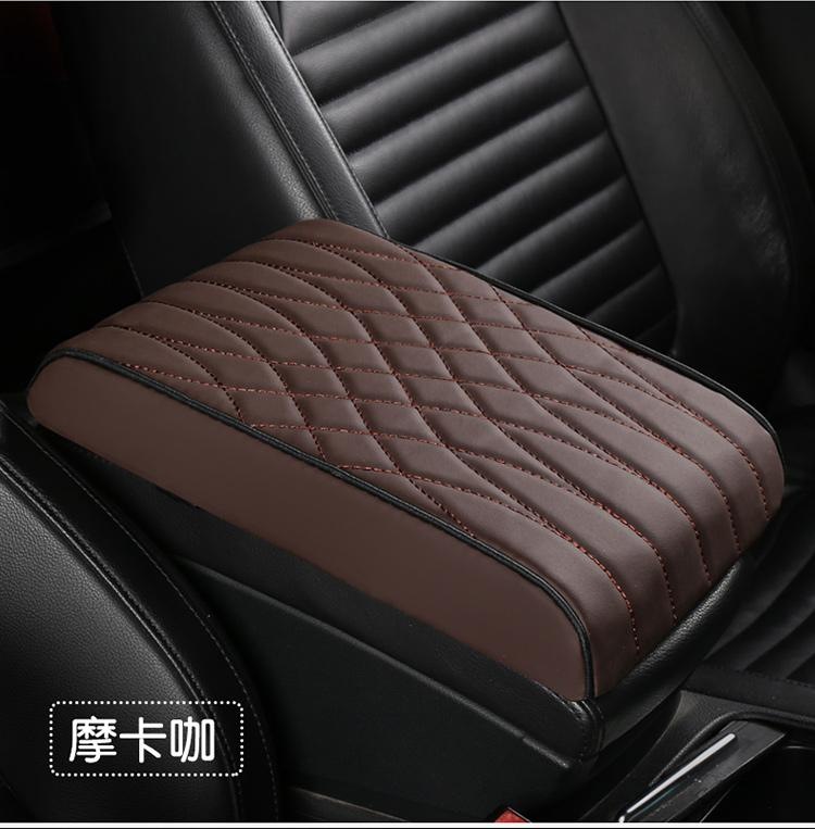 New Nappa Leather Memory Foam Car Armrest Box Cushion Calm Gray Armrest Box Cushion