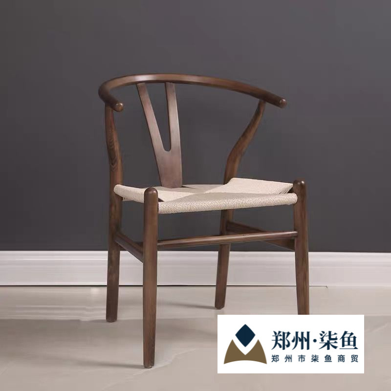 Beech Wood and White Ash Wood Y-Chair, Nordic Solid Wood Lounge Chair, Chinese-Style Backrest Chair, Chair for Tea Houses