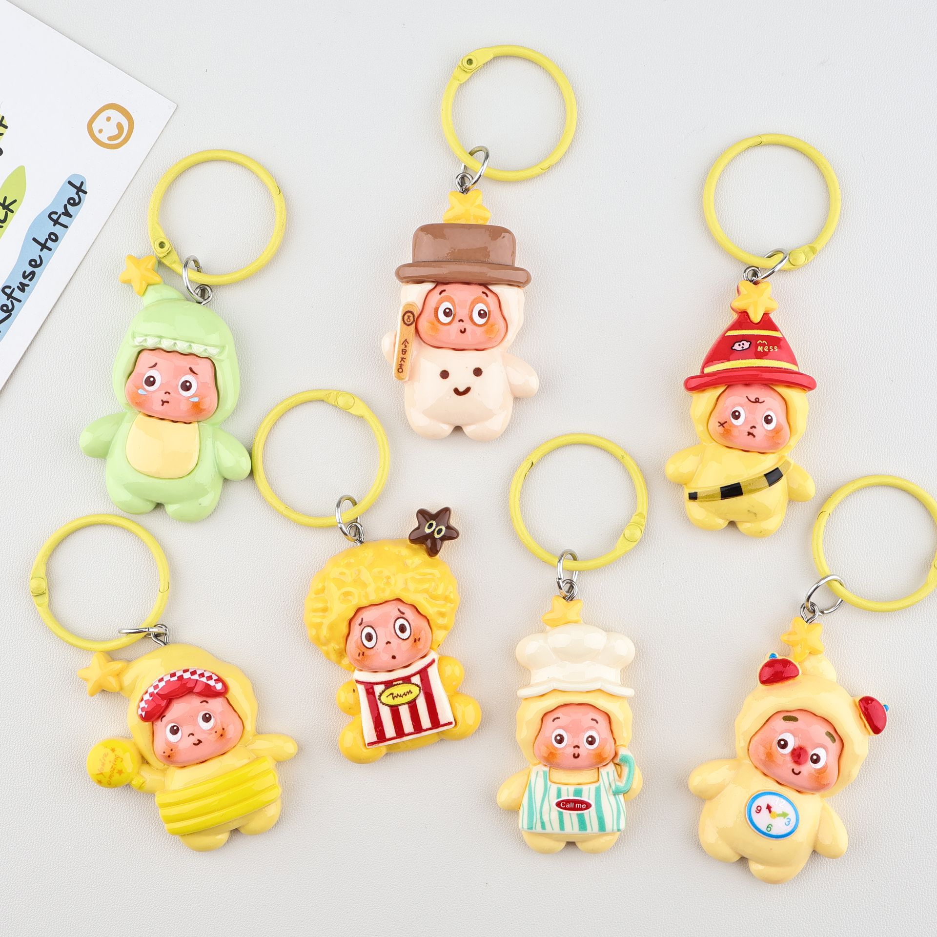 大号可爱卡通星星人钥匙圈挂件创意包包挂饰背包配饰闺蜜情侣礼物