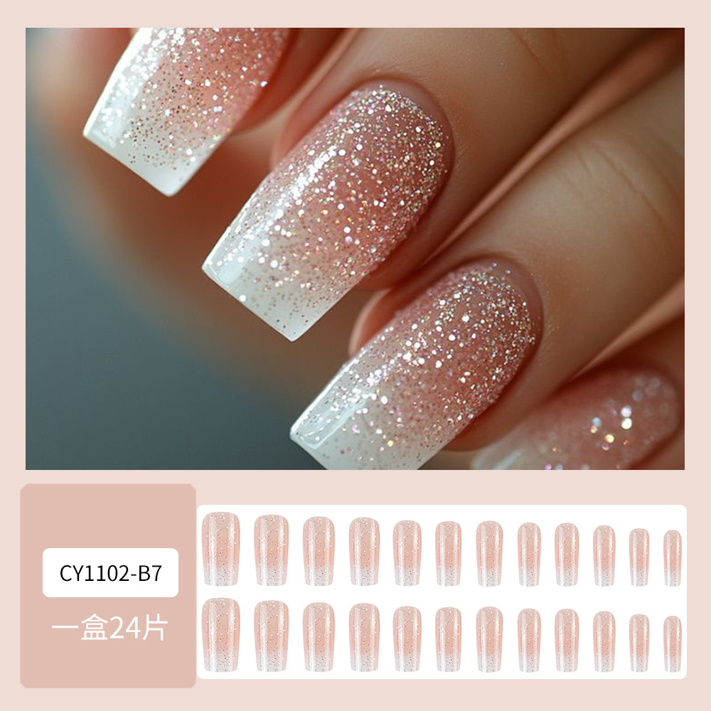 Uñas de uñas largas portátiles Parche de uñas postizas desmontables Sensación de alto nivel Venta al por mayor de uñas portátiles de venta caliente transfronterizas