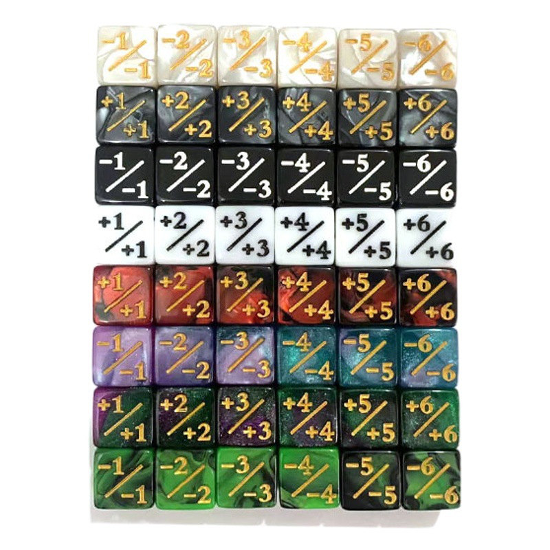 New No. 16 Addition and Subtraction Right-Angle Dice Two-Color Pearl Pattern Dice Black and White Dice Mathematics Teaching Dice in Stock