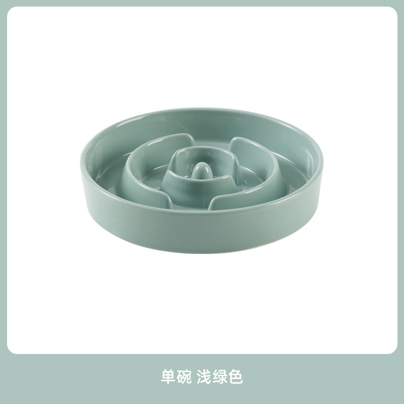 Tazón de cerámica para perros y gatos para mascotas, cuello para perros y cachorros pequeños y medianos, anti-derrumbe, anti-asfixia, tazón de alimentación lenta, tazón de alimentación lenta transfronterizo