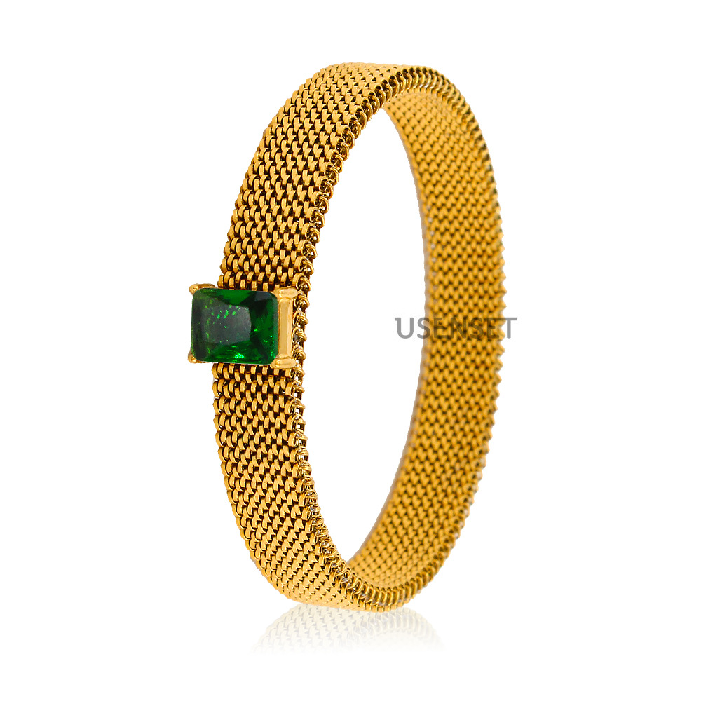 Fashion Geometric Stainless Steel Plating Zircon Bracelets 1 Piece