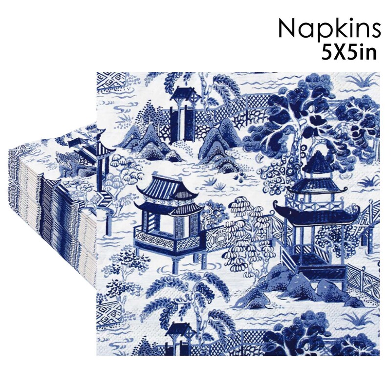 Jueyi New Product Blue Chinese-Style Pavilion Cocktail Party Decoration Supplies Disposable 25X25 Paper Napkins Jueyi New Product Blue Chinese-Style Pavilion Cocktail Party Decoration Supplies Disposable 25X25 Paper Napkins