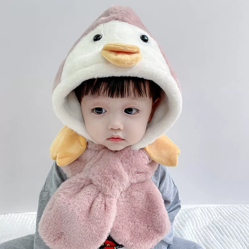 B.Duck, демисезонная детская шапка, шарф, набор мультфильмов из плюша для мужчин и женщин, девочек, пингвин