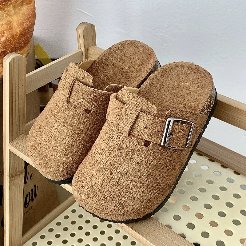 Детские босоножки Birkenstock для мальчиков и девочек в летний период, новая стильная удобная и модная обувь без шнурков, нескользящая обувь с носком, для детей среднего возраста