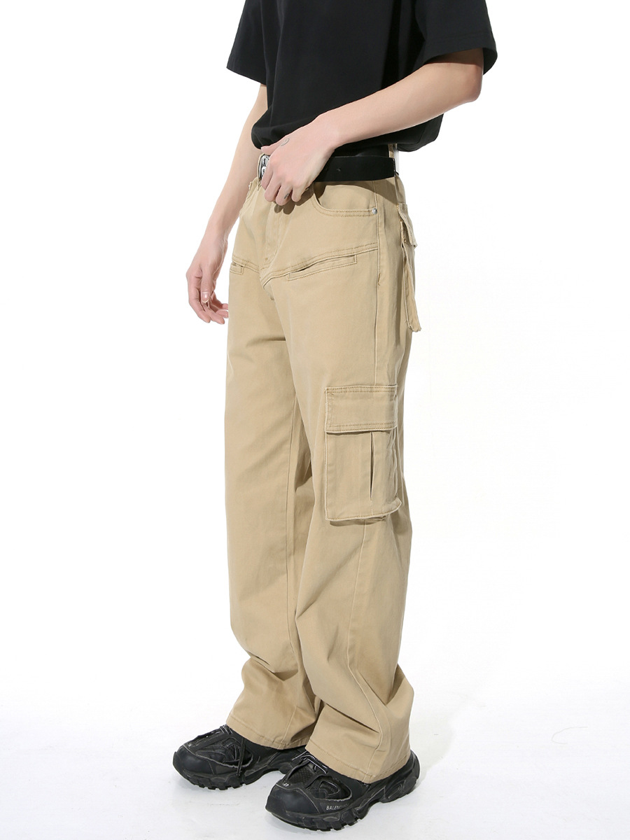 Mtlclothes ropa de Hombre | 2024 primavera nueva Maillard tridimensional multi-Bolsillo ropa de trabajo jeans moda casual