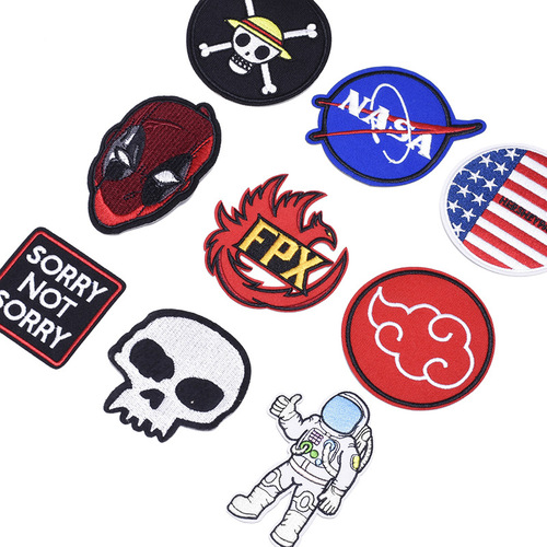 Manufacturer supplies letter patches, computer embroidered seals, cloth patches, clothing accessories, bag accessories, cloth labels, cross-border patches