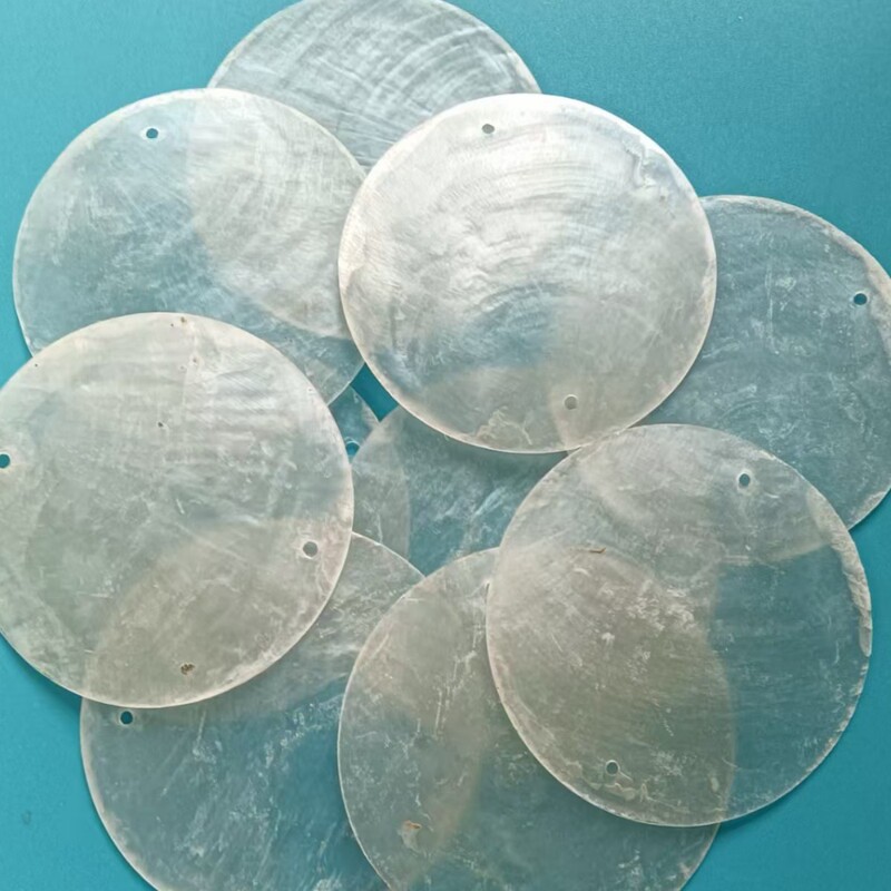 5cm Shell Wedding Mica Flakes Round Thin Wind Chime DIY Mother-Of-Pearl Beads Curtain Bead String Picture Frame Shell