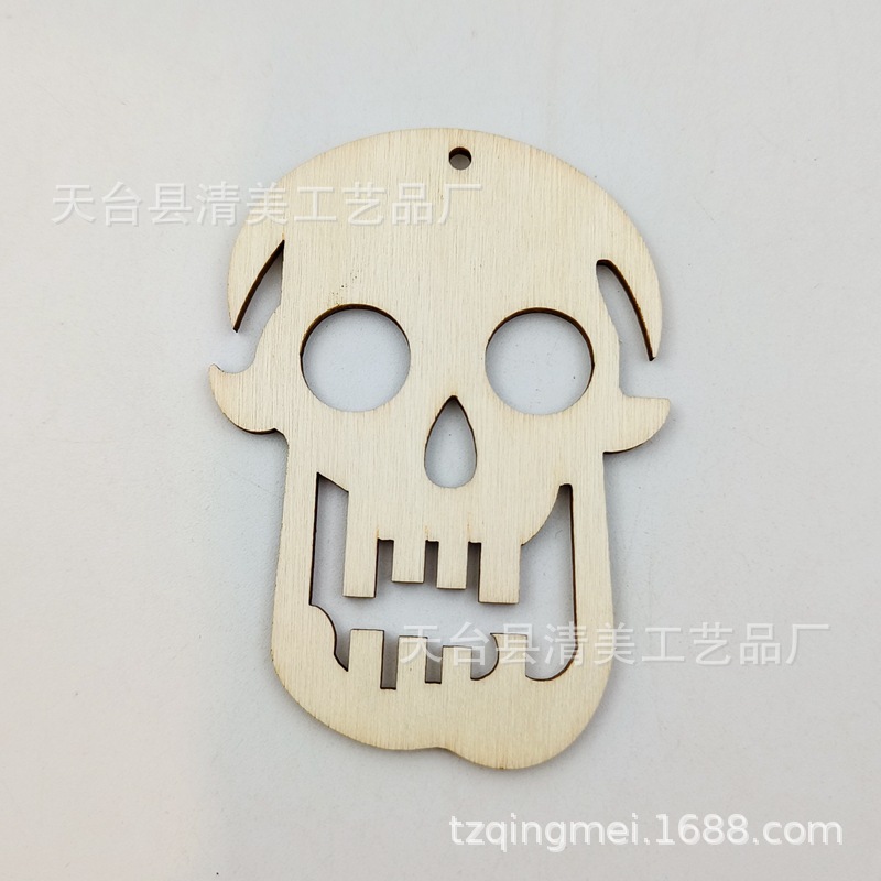 Madera Halloween madera botones decorativos Ghost Festival madera chips 10 unidades un paquete