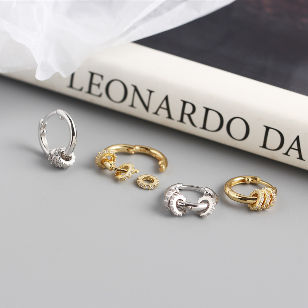 2021 New Japanese and Korean Light Luxury One Style for DualWear Activity Diamond Ring Transfer Beads Temperament Ear Clip Earrings for Womenpicture9