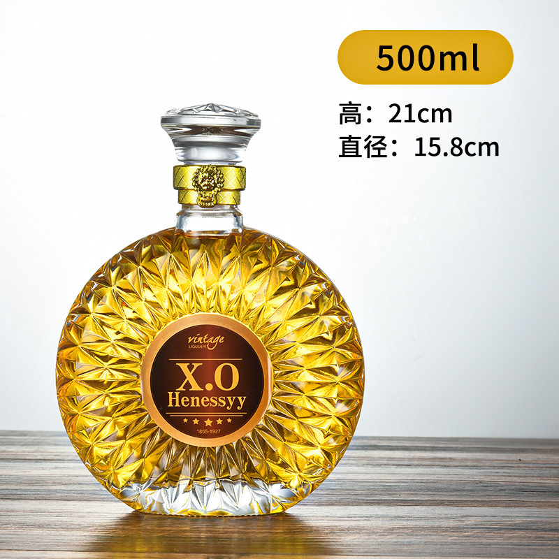 卸売 500 ミリリットルガラスワインボトル 0.5kg パックウォッカワインボトル XO ウイスキー赤ワインガラス空のワインボトル|undefined