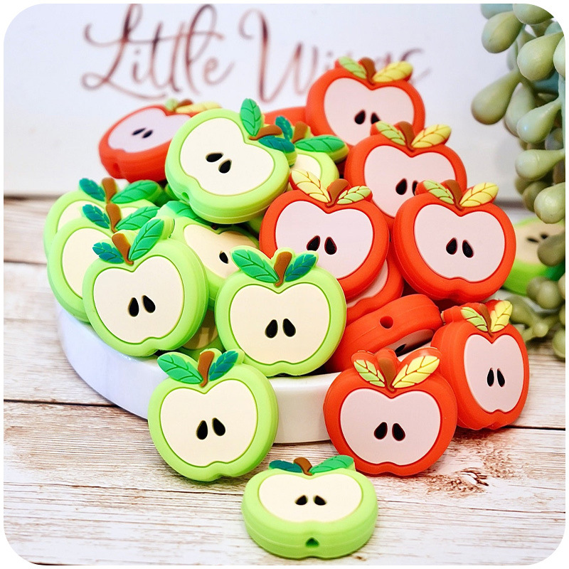 Nuevo bebé suministros de dibujos animados fruta manzana mordedor creativo bebé molar pezón cadena anti-gota cadena Accesorios
