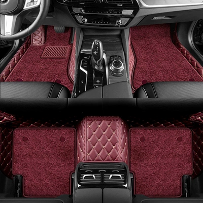 floor mats, foot pads, car mats, Ayaqaltılar (Kovriklər) - burgundy-burgundy-faux-cashmere-double-layer-foot-mat