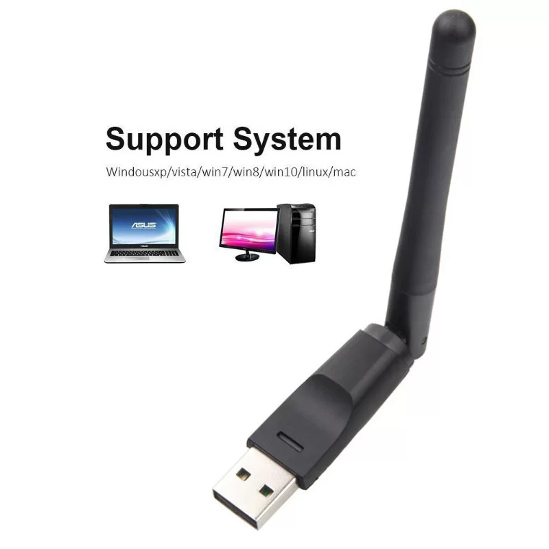 USB WiFi 150M миниатюрная беспроводная сетевая карта с внешней антенной RTL8188 приемник сигнала 7601