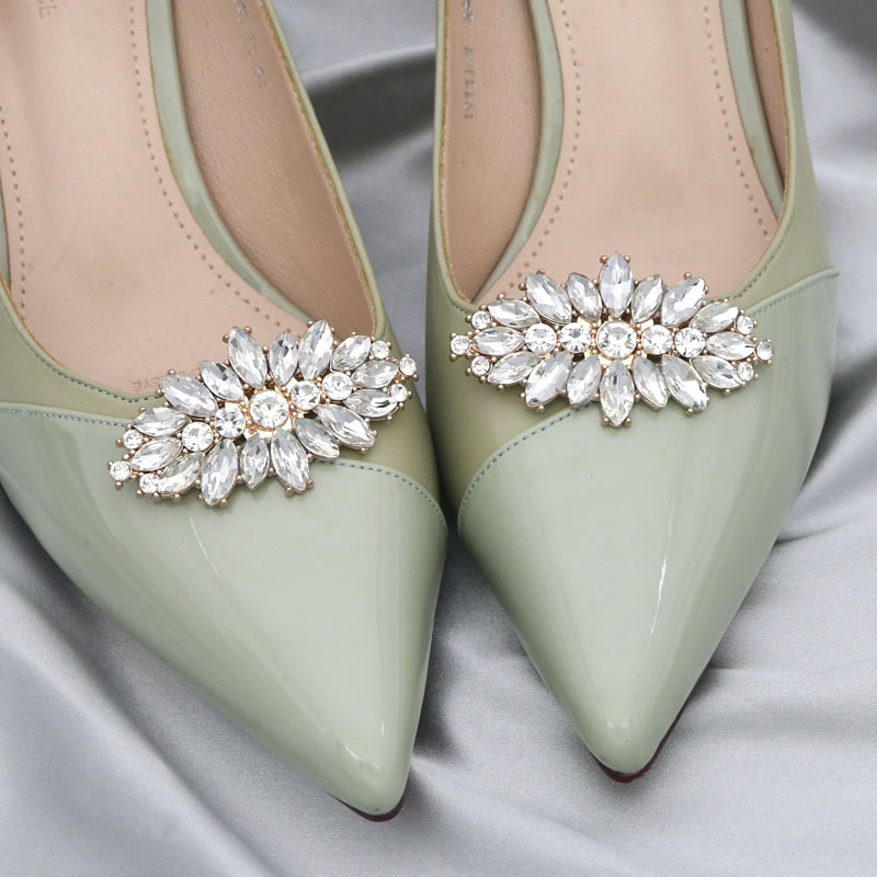 Zapatos de tacón alto de las mujeres transfronterizas accesorios decorativos zapatos accesorios zapatos de boda accesorios zapatos hebilla zapatos extraíbles Flor de diamante clip de zapato