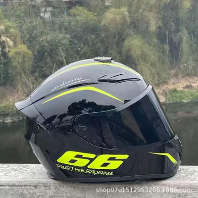Motosiklet kaskı (dəbilqə) — Full-Face Motorcycle Helmet, Motorcycle - black-66-with-black-mirror-headphone-slot-universal-for-all-seasons-s-head-circumference-52-53-weight-45kg-or-less