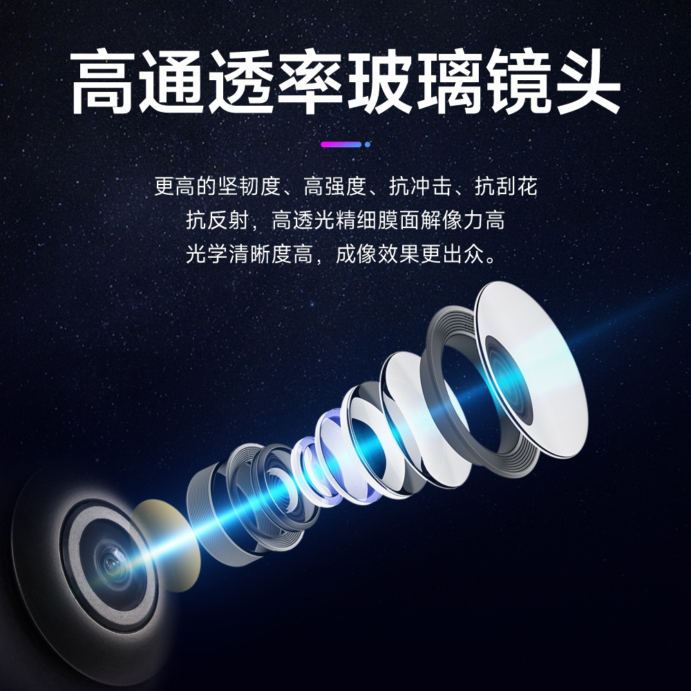 Cross-border new three-lens driving recorder car front car rear car WIFI HD three-recording car reversing image