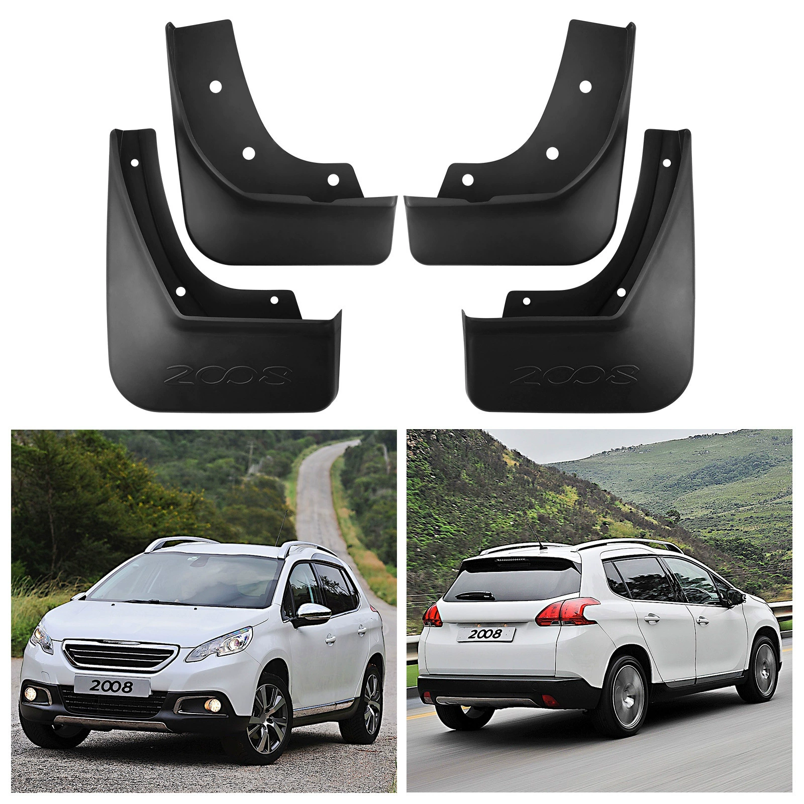 Подходят для Peugeot 2008 2013-2019 передний и задний кожаный бампер аксессуары для авто кросс-бортовая раскрутка