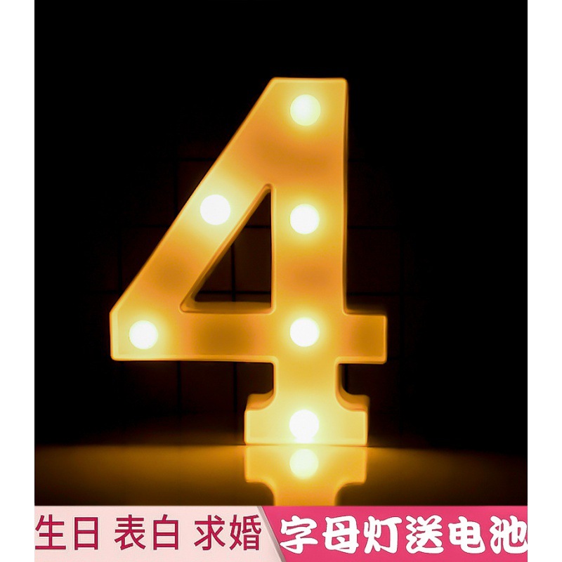 Feliz cumpleaños luz LED inglés Digital Color luz luminosa confesión romántica escena apoyos diseño carta luz al por mayor