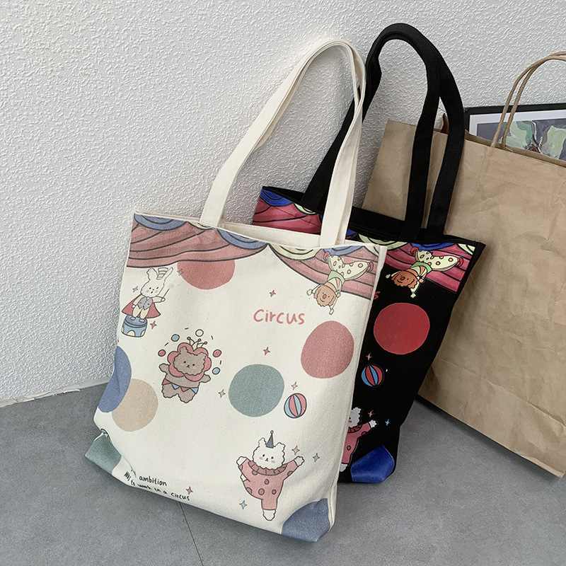 Bolsa de lona para mujer con un solo hombro estilo japonés nicho ins clase de estudiante de gran capacidad estilo coreano portátil todo partido lindo bolsa de compras