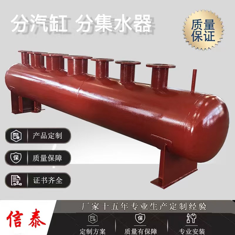 特种设备分气缸 锅炉配套蒸汽分汽缸 信泰碳钢压力容器 厂家直销